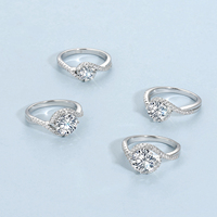 Bague Moissanite VVS de 2 Carats en Argent Sterling 925, Bijou Plaqué Or Blanc pour Femme, Mariage, Fiançailles, Promesse, Certifiée GRA