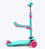 Trottinette légère pour enfants Yilien LS-306A, 3 roues, siège pliable, roues lumineuses à LED, hauteur réglable, guidon réglable
