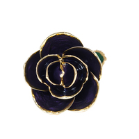 Fleur de Rose véritable naturelle plaquée or avec tige pour cadeau d'amoureux de la Saint-Valentin