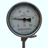Termometer Dial Industri Bimetalik 0-100 Derajat Celcius 100mm dengan Pemasangan di Bawah