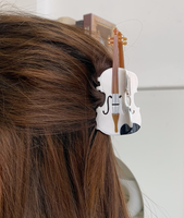 DOWELL Nouvelle Arrivée Pince à Cheveux en Acétate Violon Basse, Design Unique de Luxe Léger, Pince Requin pour Queue de Cheval Haute