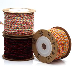 Cordón trenzado <span class=keywords><strong>de</strong></span> tres flores y <span class=keywords><strong>cuatro</strong></span> hebras, no elástico, <span class=keywords><strong>de</strong></span> algodón colorido con borla <span class=keywords><strong>de</strong></span> jade, cuerda Bodhi DIY, serie B, bobina - Product Image 4