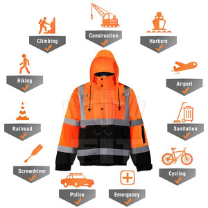 Venta al por mayor de alta visibilidad impermeable transpirable chaqueta de trabajo de seguridad ropa de trabajo de protección - Product Image 6