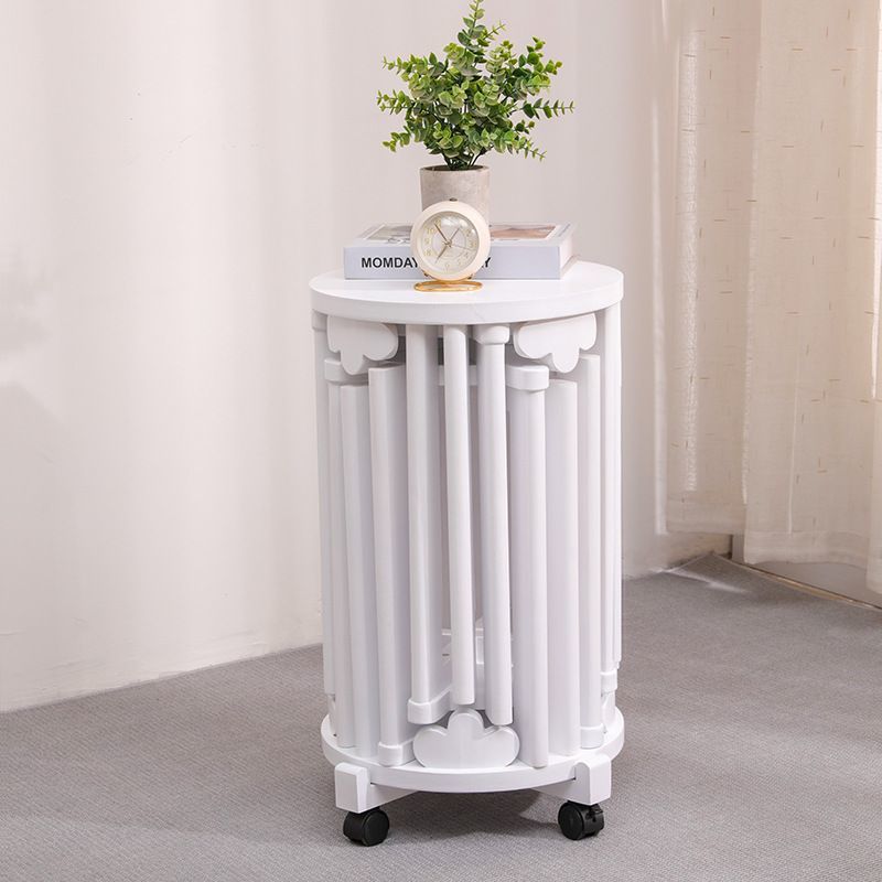 White six-in-one rubberwood wheels