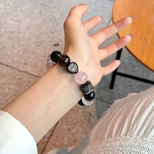 Pulsera Étnica de Cristal con Cuentas de Diamantes de Imitación para Parejas, 12mm, Diseño de León Guardián, Energía Curativa, Protección, Regalo, Venta al por Mayor, OEM Personalizado - Product Image 4