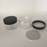 Bocal en plastique de 120ml/4oz, récipient rond transparent et transparent, à couvercle noir, vide, en PET, 120g, pour emballage alimentaire