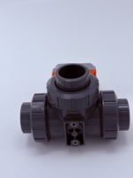 Vanne à boisseau sphérique électrique radiante 3 voies en PVC, port en T/L, 1/2"~1", PN10, IP67, raccord fileté pour traitement de l'eau et produits chimiques