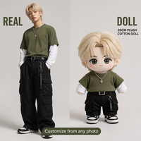 Peluche personnalisée K-pop Idol, poupée en peluche de célébrité, rembourrage en coton PP, personnage star très fidèle, vêtements de poupée, OEM/ODM