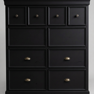 Commode noire de style européen (10 tiroirs), armoire de rangement pour chambre et salon - Product Image 1