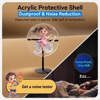 Ventilador Holográfico 3D de Escritorio INM 2026 de 30CM con Cubierta Acrílica, Regalo Holográfico a Simple Vista, MOQ 1, Enchufe AU UK US EU, 1 Año de Garantía