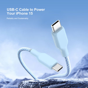 <span class=keywords><strong>Cable</strong></span> USB-C a USB-C de 60W, 3A, Carga Rápida PD, <span class=keywords><strong>Cable</strong></span> Tipo-C Trenzado de Alta Densidad, Tacto Ultra Suave Similar al Silicona, para MacBook y <span class=keywords><strong>iPad</strong></span> - Product Image 2