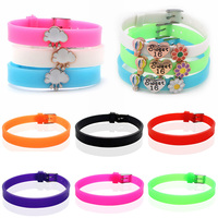 Bracelet multicolore réglable en Silicone écologique de 8mm, bricolage, lettres, bijoux, petits accessoires de Bracelet