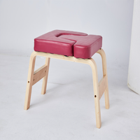 Banc d'inversion pliable pour exercices de yoga avec coussinets en PU et bois, chaise d'entraînement pour postures inversées, couleur personnalisable