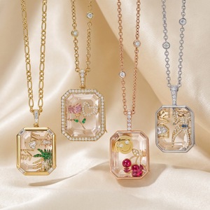 Collar de Alta Calidad con Colgante de Caja de Fotos Geométrica de Resina, Chapado en Oro y Cobre, Romántico para el Día de San Valentín, con Espacio para Escribir, Abrible y Cierra, DIY - Product Image 1