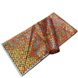 Véritable Super Tissu Doré Impressions de Cire Super Holland Tissu de Cire 6yards Pagne <span class=keywords><strong>Hollandais</strong></span> Super Golden Glitter <span class=keywords><strong>Wax</strong></span> pour Vêtements - Product Image 1
