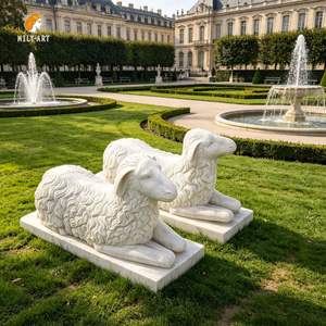 Sculpture d'animal sculptée dans la pierre Mily Garden, grande statue de <span class=keywords><strong>mouton</strong></span> en marbre à vendre - Product Image 5