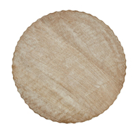 Plateau rond en bois massif poli, moderne et écologique, pour le petit-déjeuner, le service à thé et la décoration de table
