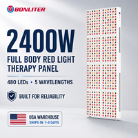 BONLITER Panneau de luminothérapie rouge pour tout le corps 2400W 480 LED 5 longueurs d'onde Stock entrepôt USA