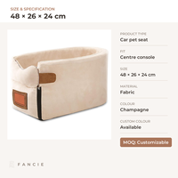 Lit de voiture pliable pour animaux de compagnie, pour console centrale, avec housse en suède amovible et lavable, options de couleurs personnalisées pour chiens de petite et moyenne taille