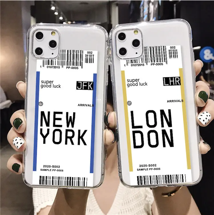 Чехол INS для телефона с этикеткой из американского города и штрих-кодом для iPhone 12 13X XS 11 Pro MAX XR 7 8 plus, простой прозрачный силиконовый чехол с надписью new York