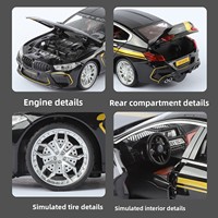 Modèle de voiture télécommandée Thunder M8 à l'échelle 1:24 en alliage, berline sport, jouet de collection pour garçons, cadeau de vacances