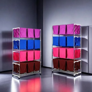Étagère de rangement pour serviettes de salon au design moderne 2025 Lucky, armoire de présentation pour salon de beauté et barbier avec rangement pour articles divers, idéale pour la salle de sport - Product Image 6
