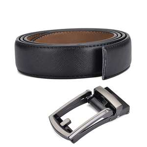 Cinturón de Cuero Dividido para Hombre con Hebilla Automática de Trinquete, Correa de Cintura de Cuero Genuino para Vestir o Uso Casual - Product Image 3