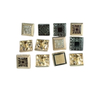 Bouton-pression carré en alliage de zinc écologique Smart Life 10 mm, perles plaquées lavables, décoration, interrupteur poussoir pour accès aux portes
