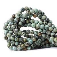 4mm 6mm 8mm 10mm perles naturelles de pierre turquoise africaine perles de turquoise naturelle accessoire pour la fabrication de bijoux couleur verte 15"
