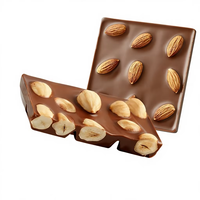 Barra de Chocolate Negro con Avellanas al Estilo Ruso, Relleno de Almendras y Frutos Secos, 40g, Snack Popular en Internet