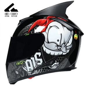 Casque de moto HXC011 en ABS, style rétro vintage Predator, pour cyclisme sportif en extérieur, course moto, état neuf - Product Image 2