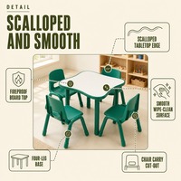 Fournisseur en gros de table et chaise d'étude pour enfants en plastique moulé d'une seule pièce, chaise d'étude pour enfants facile à nettoyer pour l'étude à domicile