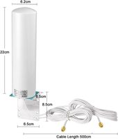 Signalwell Omni MIMO Antenne 10dbi 4G LTE Antenne étanche à montage mural extérieur avec 2 SMA /TS9 pour caméra de piste de routeurs Hotspot