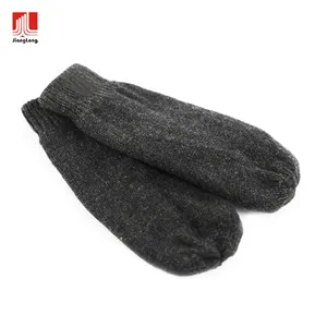 Уютные теплые шерстяные перчатки без пальцев с флисовой подкладкой, зимние вязаные варежки