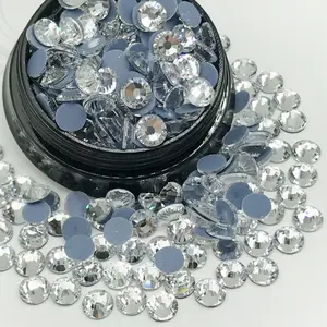 水晶供应商平背水晶热固定水钻圆形Ab白线水钻装饰水钻