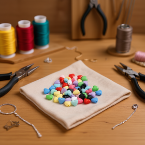 Perline a Forma di Cuore in Acrilico Opaco Ilan, 10mm 20g, Resistenti per Creazioni di Gioielli - Product Image 2