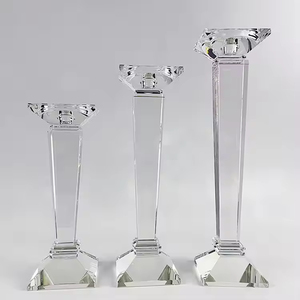 High Quality Handmade Modern <strong>Hurricane</strong> 3-Pillar K9 Crystal Glass <strong>Candle</strong> Holder Set Wedding &amp; Valentine's Day Gift - Product Image 4