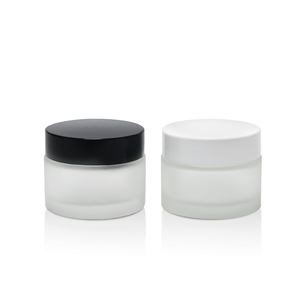 Bình thủy tinh mờ 20ml có nắp vặn màu đen nắp phẳng rỗng kem thủy tinh Chứa moq 200 miếng - Product Image 2