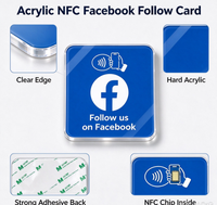 Plaques NFC personnalisées en acrylique pour suivre Facebook, étiquettes de suivi des réseaux sociaux à toucher pour les commerces de détail et les entreprises hôtelières