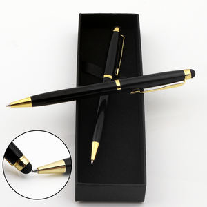 Промо черная металлическая шариковая ручка 1,0 мм ширина для письма с сенсорным экраном - Product Image 3