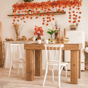 Guirlandes artificielles d'érable à 30 feuilles, bande de fleurs en soie rouge pour décorations de mariage, de fête et d'Halloween - Product Image 3