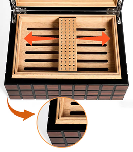 Humidor de <span class=keywords><strong>Madera</strong></span> para Cigarros <span class=keywords><strong>Rubik</strong></span> Cube, Bandeja Divisora de Cedro Español, Higrómetro Digital, Caja de Lujo para Entusiastas y Coleccionistas de Cigarros - Product Image 5