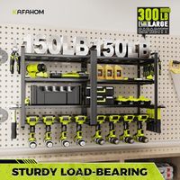 Organisateur d'outils électriques résistant à la rouille, support mural pour 8 perceuses, étagère de rangement de garage à 4 niveaux, tournevis/pince/marteau