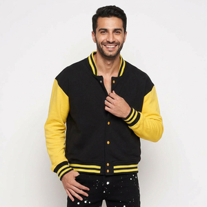 Custom Printing Leather Sleeve <b>Men</b> Baseball Varsity <b>Jackets</b> Solid Color Winter Warm <b>Long</b> CollegeBaseballjacket for <b>men</b> - Product Image 1