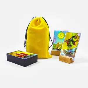 Design personalizado tarô clássico cartões com saco atacado premium holográfico sun moon tarot cartão para festa
