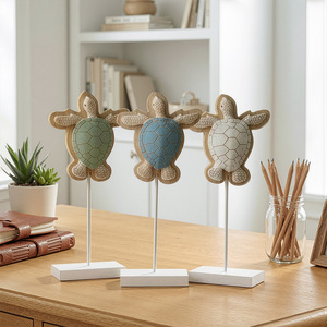 Wooden <b>Standing</b> Turtle Decorative Ornament Irregular Shape Table Display Home <b>Desktop</b> Craft Decoration All Seasons - Product Image 3