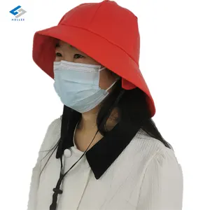 Wholesale Custom red souweater rain hat fashional PU bucket hat for men and women