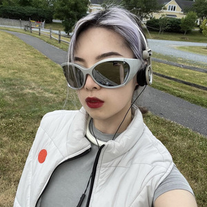 Cool Sunglasses Customized <b>Large</b> <b>Frame</b> Outdoor Fashionable Cycling Concave Shaped Sunglasses - Product Image 1