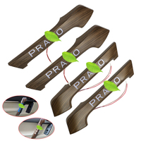 Lumières d'ambiance décoratives pour l'intérieur de la voiture en plastique ABS acajou, bois de pêche, panneau de poignée de porte, pour Prado FJ150