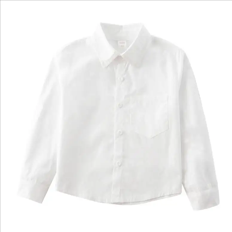 Camisa de algodão branco para escola desenhos mais recentes para meninos